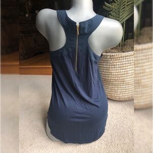 NWT MIDNIGHT BLUE HIGH LOW TANK WITH ZIPPER RACER BACK